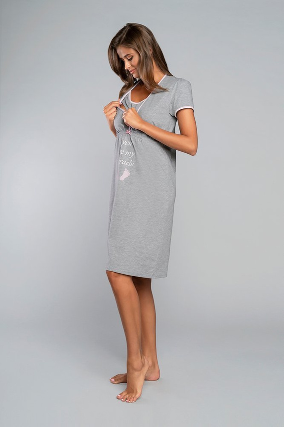 Koszula ciążowa i do karmienia Carlina Italian Fashion - melanż/róż