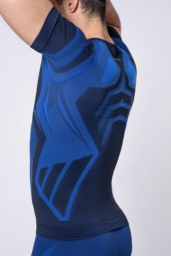 Confidence Bluzka termoaktywna męska krótki rękaw Spaio black/royal blue 