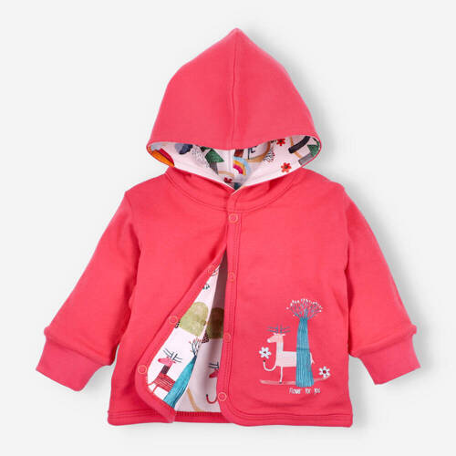 Bluza dwustronna Kolorowy Las z bawełny organicznej Nini malinowy