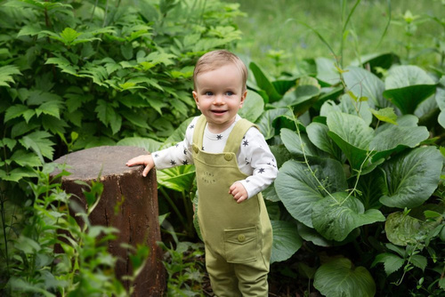 "Stay Green" Ogrodniczki niemowlęce  Pinokio - zielone