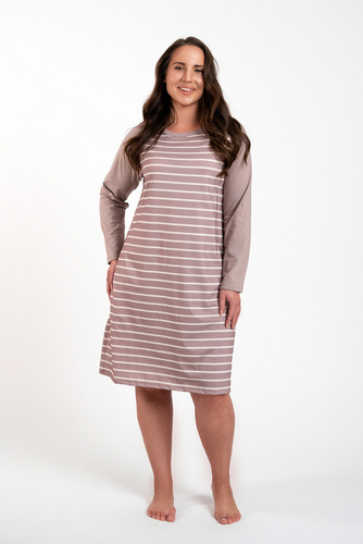 Koszula nocna damska Oda Italian Fashion - druk cappuccino