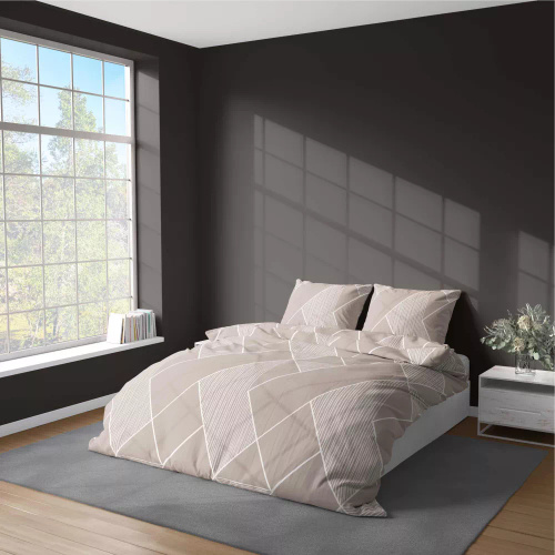 Pościel z mikrofibry geometria 5029 A Detexpol beżowy