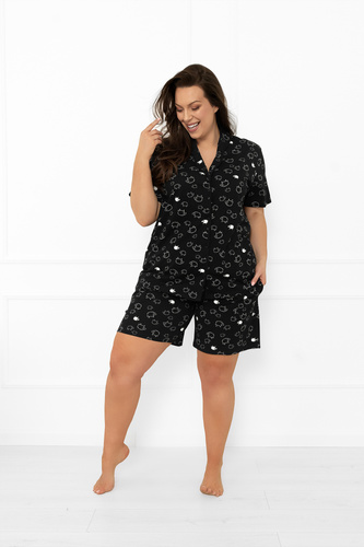 Piżama damska Bonnie – wygoda i styl w jednym krótki rękaw, spodenki Italian Fashion 