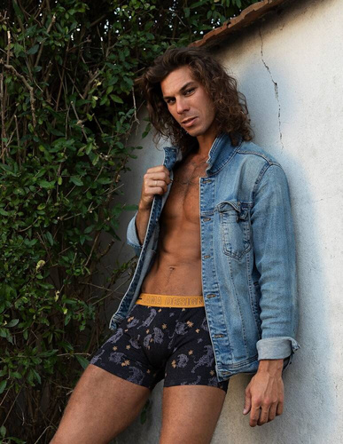  Bokserki męskie M-1031 SZG Lama czarno grafitowy