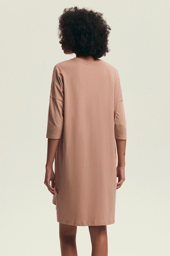 Bawełniana koszula nocna damska Henderson Dextra 43692 – rękaw 3/4- peach