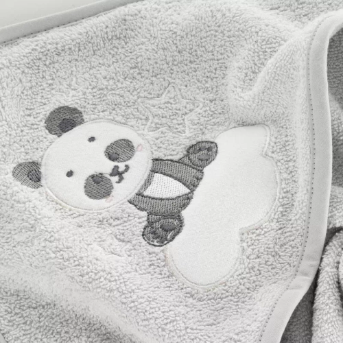 Niemowlęce okrycie kąpielowe Baby 63 Panda Eurofirany srebrny