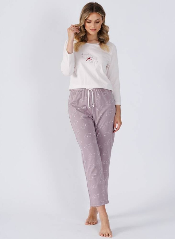 Piżama damska 1501 Leona Leveza piaskowy