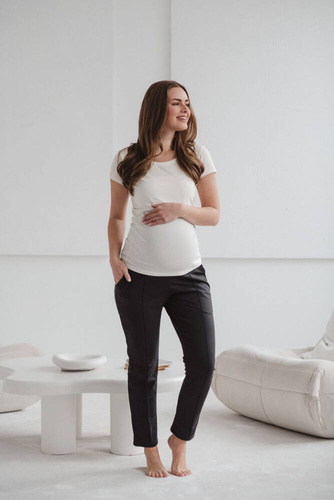 Klasyczne spodnie ciążowe GraceFit Mama Milk&Love grafitowy
