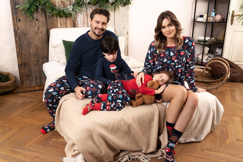 Piżama dla dziecka Makala Italian Fashion - granatowy/druk 