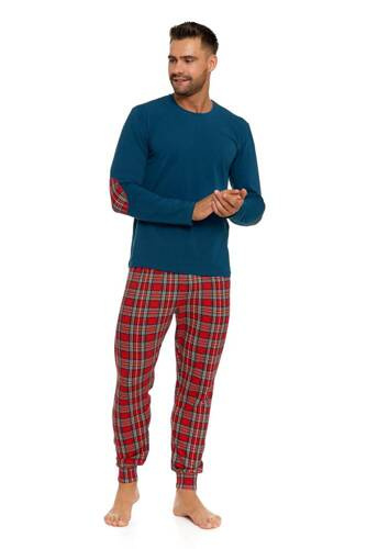 Piżama męska długi rękaw, długie spodnie PDM5500-006 Moraj - zielony