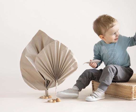 Body z długim rękawem Slow Life Pinokio - niebieski