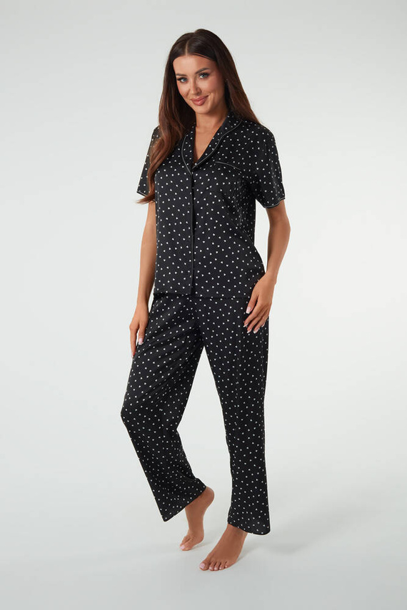 Piżama Damska krótki rękaw, długie spodnie Ria Italian Fashion - druk