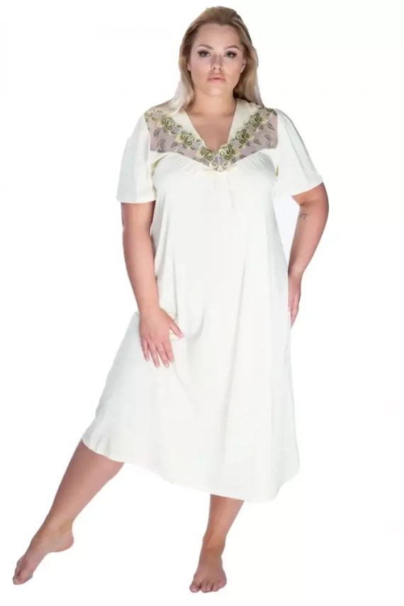 Koszula nocna damska 86584 Diana Summer Mewa kremowy