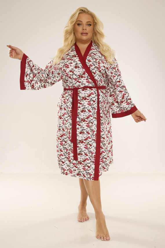 Szlafrok damski 468/473 Mia Plus Size Forex - bordowy