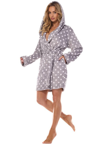 Szlafrok damski 240 Dots L&L grafitowy 