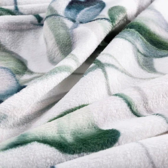 Koc narzuta liście Ellen Eurofirany biały