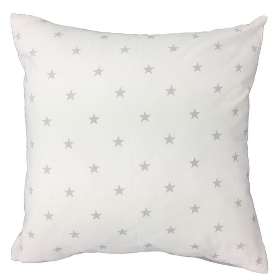 Poszewka bawełniana gwiazdki grochy R009 Karo szary/biały