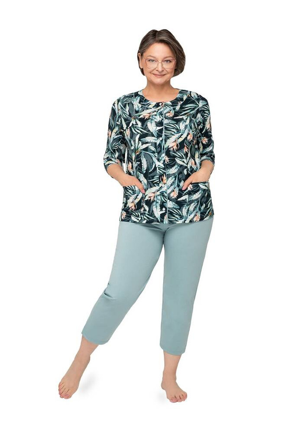 Piżama damska 201 Maria II Martel bały turkusowy 21