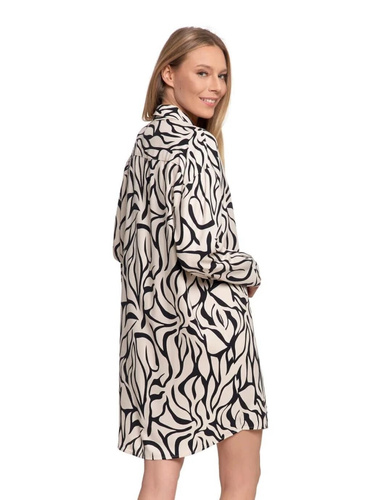 Moraj PDK4800-003 – koszula nocna damska z wiskozy, długi rękaw, zapinana na guziki