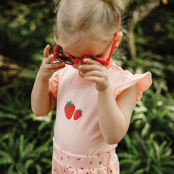 Body z nadrukiem Strawberry & Love Eevi- koralowy