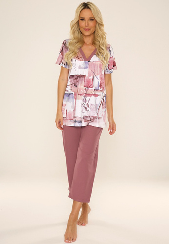 Piżama Damska 777 Violet De Lafense - jagodowy