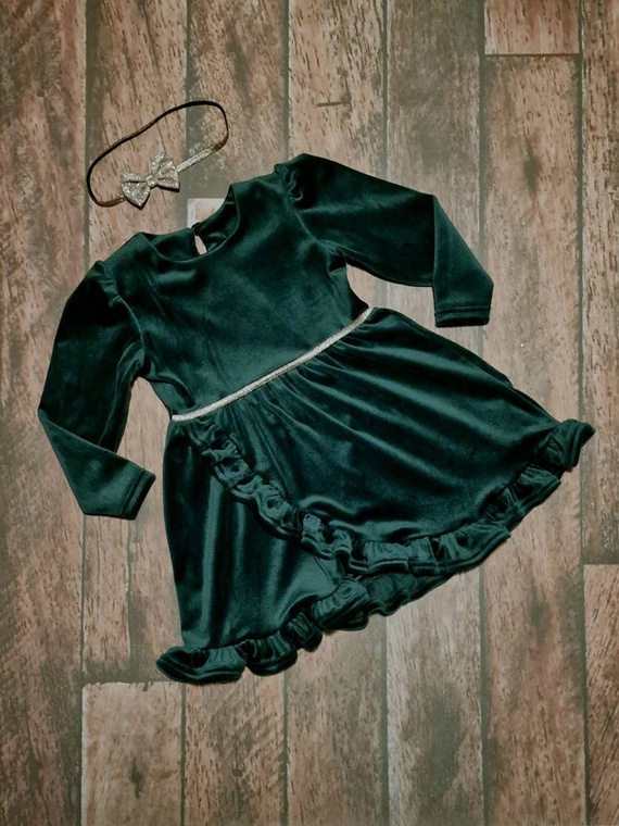 Sukienka welurowa Star Bambarillo zielony