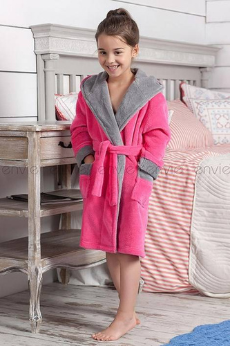 Szlafrok dziecięcy Kids Delfino - fuksja