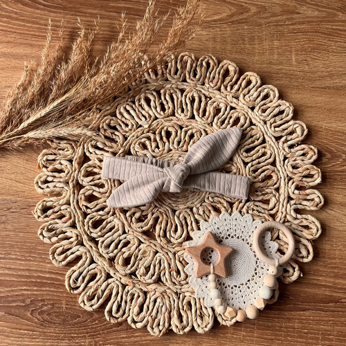 Opaska dziewczęca OMAG015 EkoBaby Mamatti - beżowy