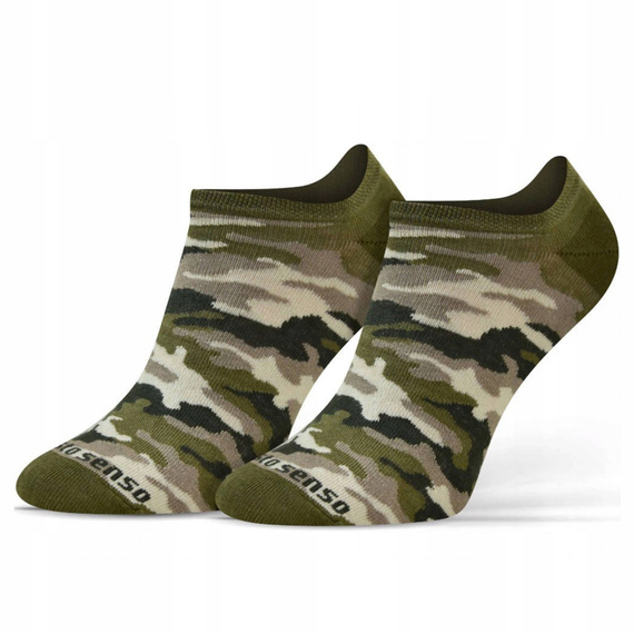 Moro Skarpety stopki finest cotton Sesto Senso czarny-khaki