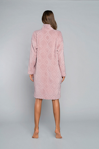 Szlafrok damski na zamek Arena Italian Fashion - pudrowy róż