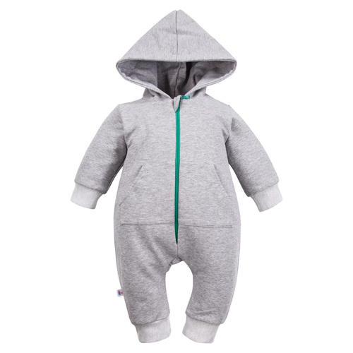 Pajac z kapturem kombinezon Cześć Eevi  - szary