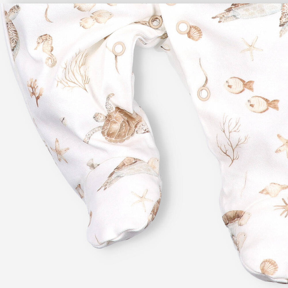 Pajacyk z bawełny organicznej Turtles Nini druk