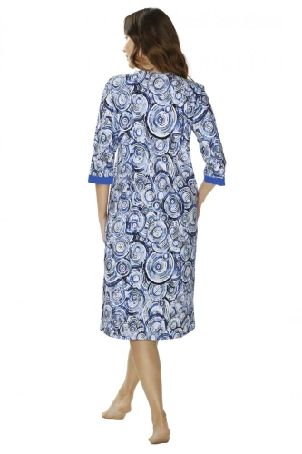 Koszula nocna 86671 Irene Mewa druk niebieski 