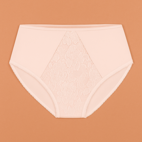 Figi damskie VF-435 Vena nude – z wysokim stanem i koronką