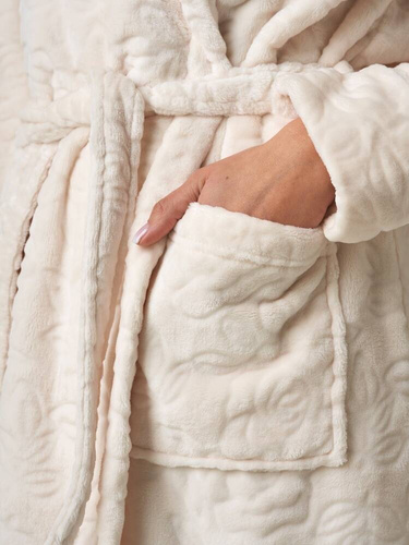 Długi Szlafrok Damski LGL 148 Key ecru