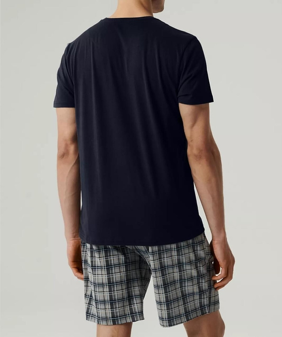 Piżama męska krótki rękaw NMP-380 Atlantic-granatowy szary