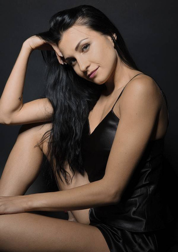 Karen Komplet piżamka damska satyna DKaren - czarny