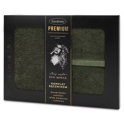 Komplet ręczników premium Venus 3 Eva Minge Eurofirany - oliwkowy