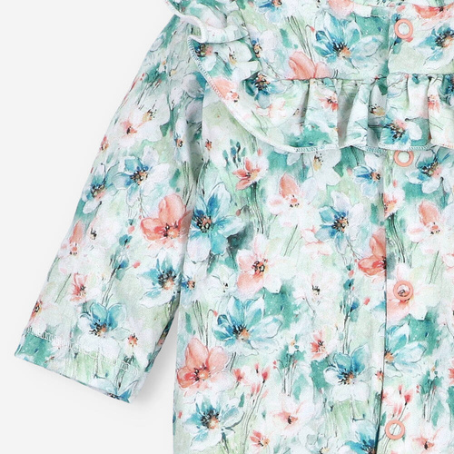 Pajacyk z bawełny organicznej Flowers Nini druk