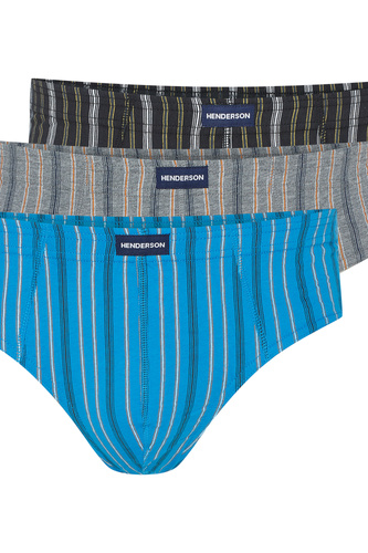 Bawełniane slipy męskie Henderson 1446 K690 – wzorzyste, 3-pak