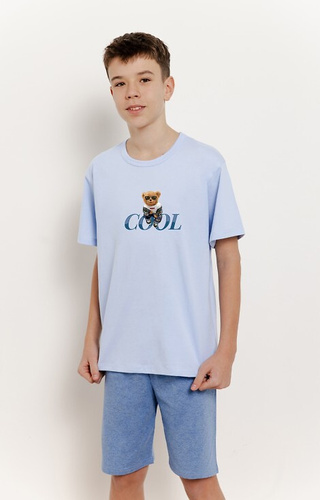 Piżama chłopięca 3405 Lucas Taro -niebieska