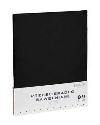 Prześcieradło bawełniane jednobarwne Simply Spod Igły i Nitki czarny