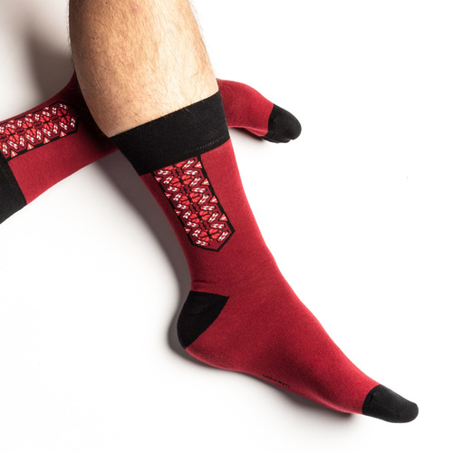 art.118 Folk Skarpety męskie Steven 006 bordowy