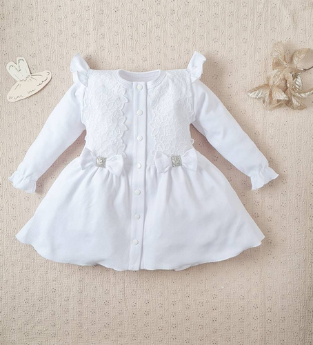 Sukienka z długim rękawem 074KK Princess Marija - biały