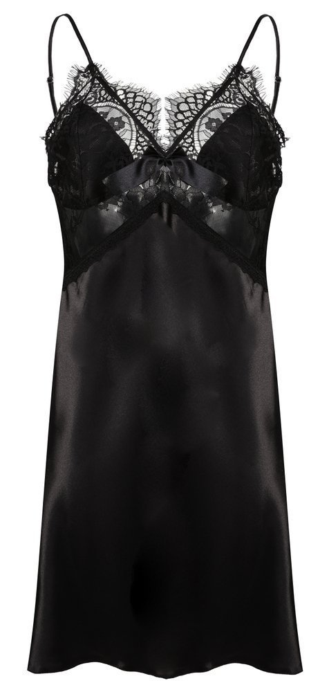 Beatrice Halka satynowa koszulka damska DKaren - czarna