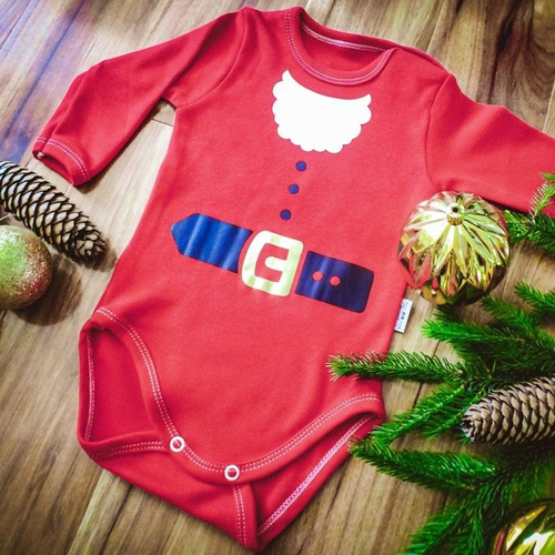 Body długi rękaw "Mały Mikołaj" Moocha czerwony