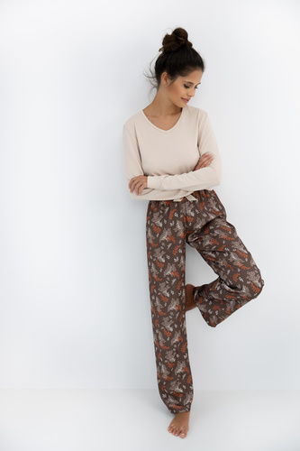 Piżama Shelby Sensis – miękka wiskoza i modne wzorzyste spodnie
