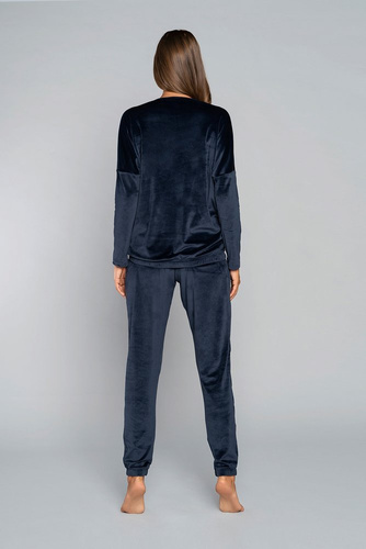 Komplet Damski dł. rękaw, dł. spodnie Juga Italian Fashion granat 