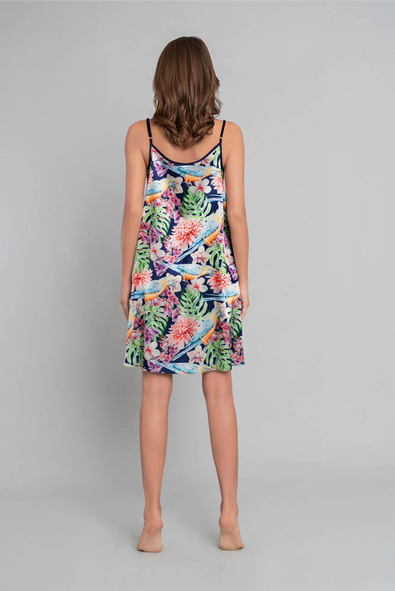 Koszula damska na wąskich ramiączkach Polinezja Italian Fashion - druk kwiaty