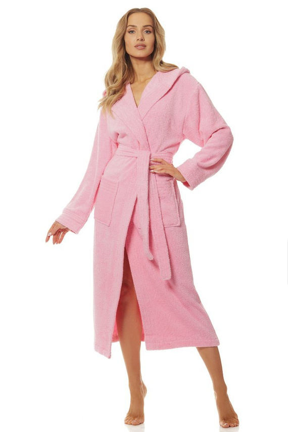 Długi Szlafrok Damski Frotte 2102 L&L - navy